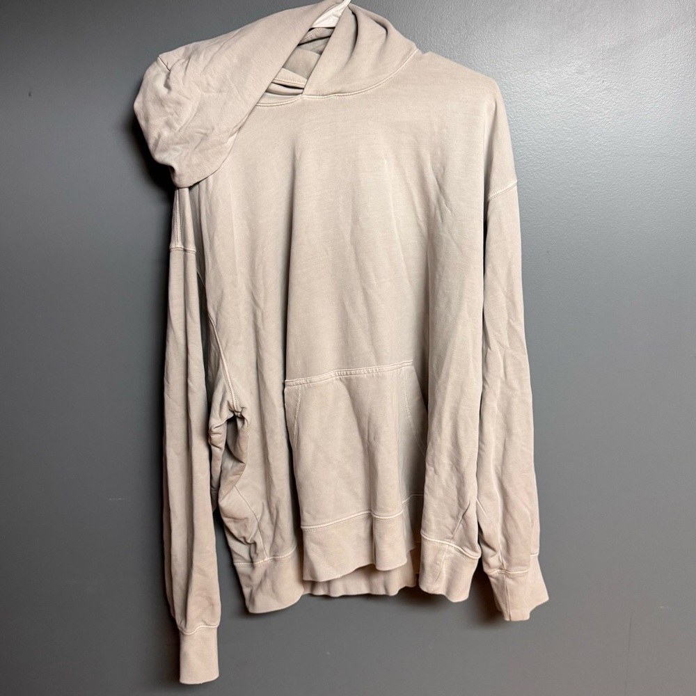 American Eagle Relaxed Fit Hoodie XL | Cozy Off-White Gray